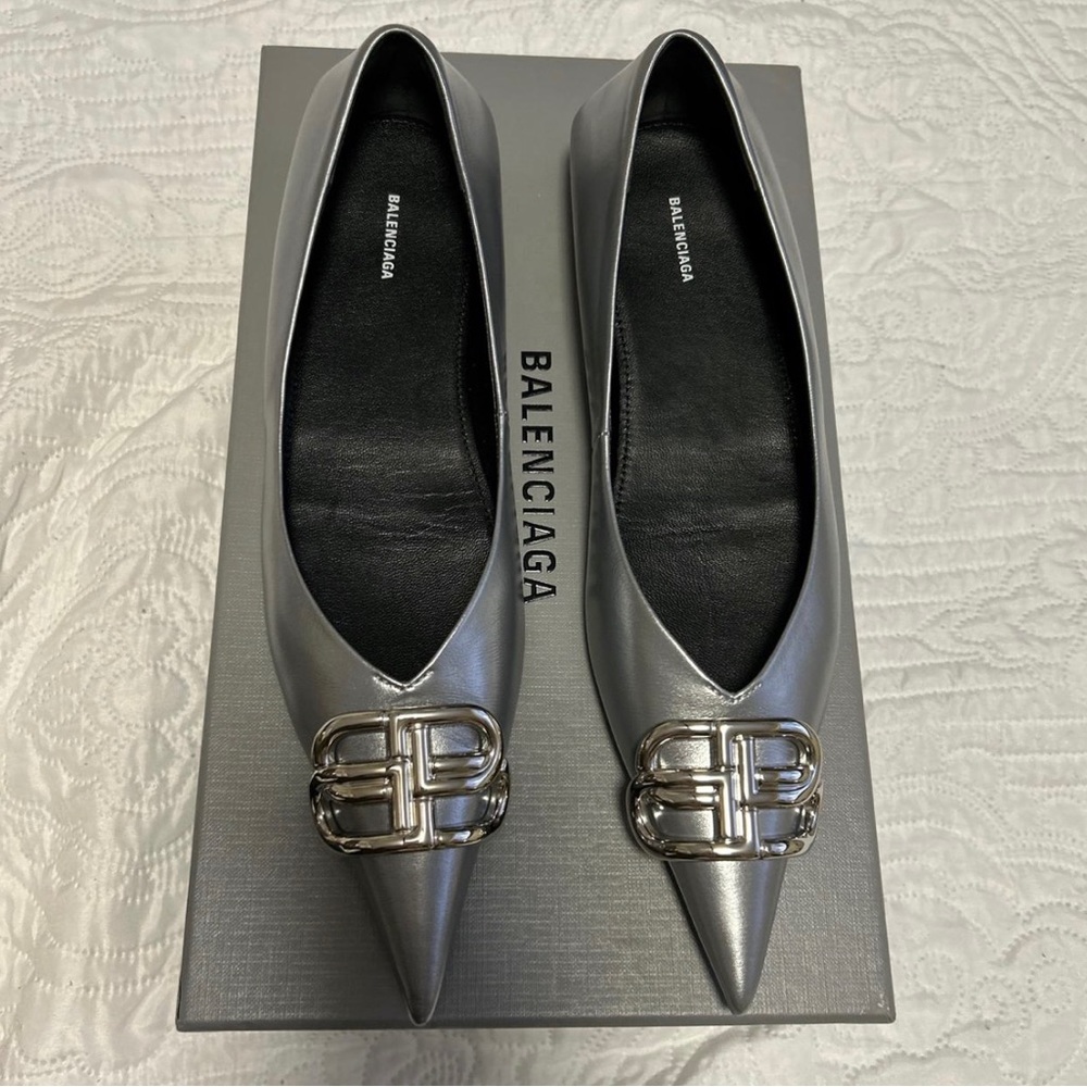 Balenciaga Silver Flats